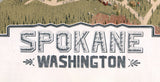 1905 Panoramic Map of Spokane Washington