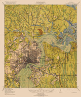 1918 Topo Map of Jacksonville Florida and Saint Johns River