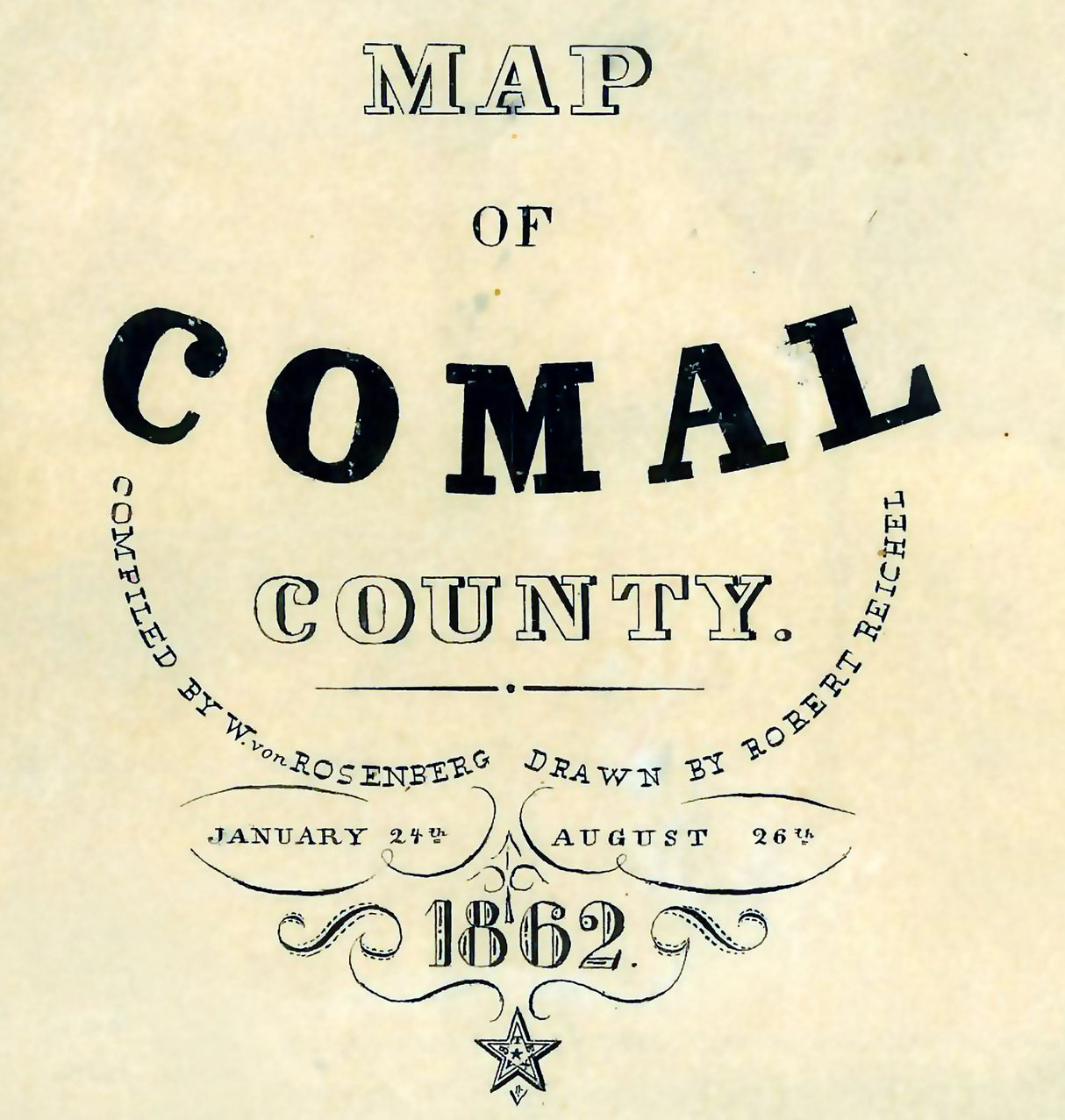 1862 Map of Comal County Texas