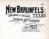 1922 Town Map of New Braunfels Comal County Texas