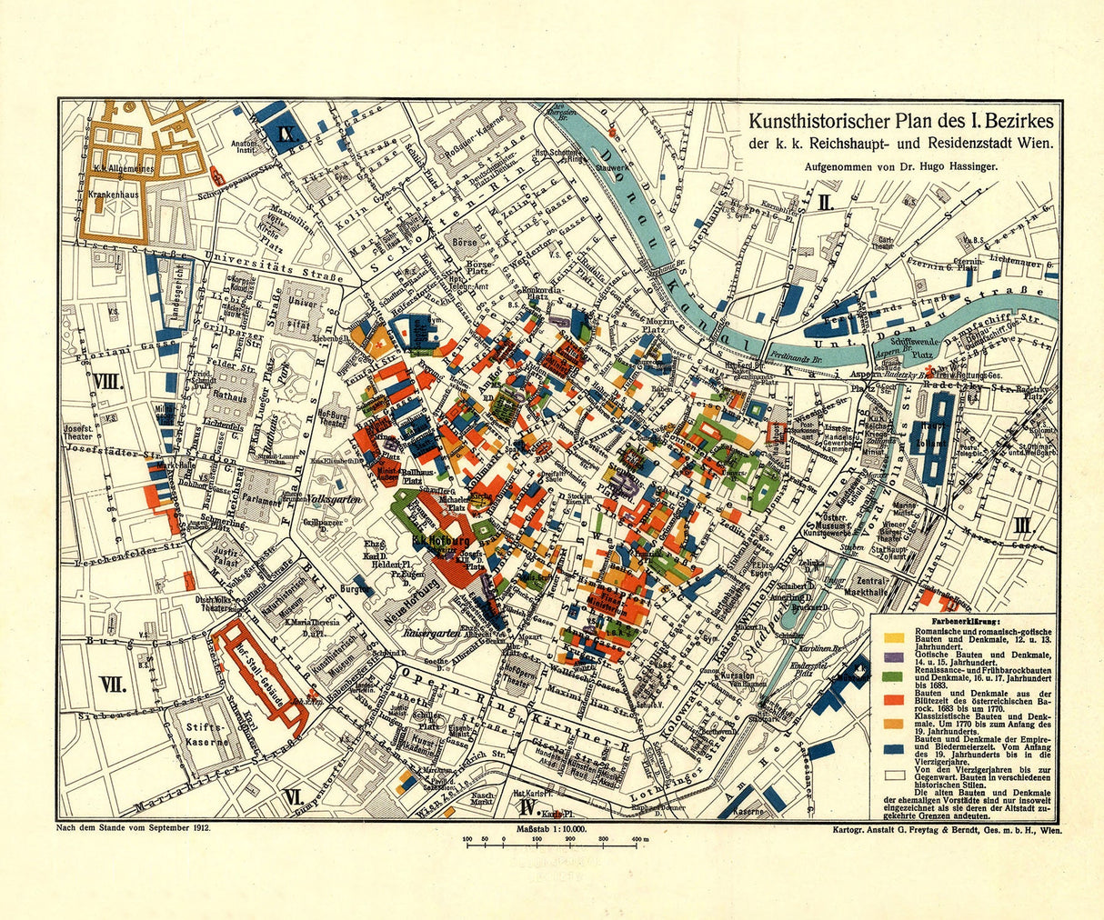 1912 Map of Vienna Austria