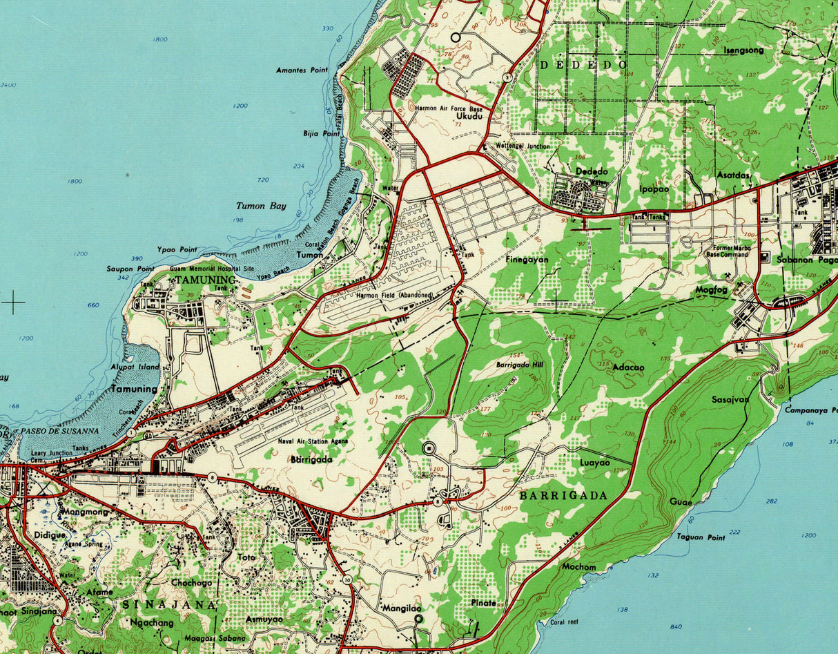 1965 Topo Map of Island of Guam