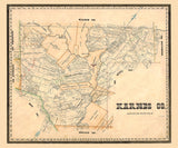 1870 Farm Lines Map of Karnes County Texas