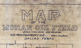 1913 Map of Moran Oil Well Field Texas Shackleford and Callahan County