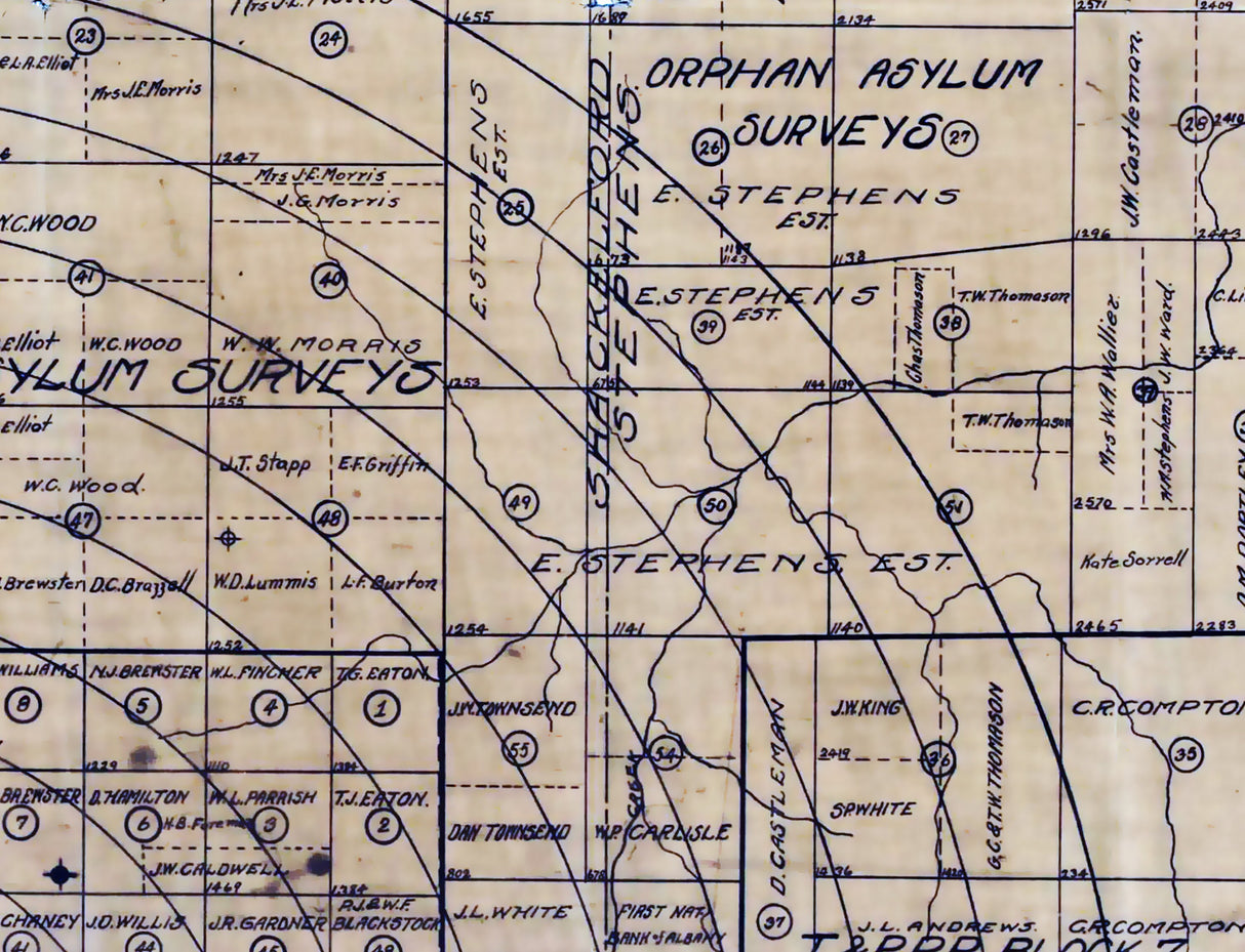1913 Map of Moran Oil Well Field Texas Shackleford and Callahan County