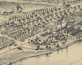 1896 Panoramic Map of Ford City Armstrong County Pennsylvania