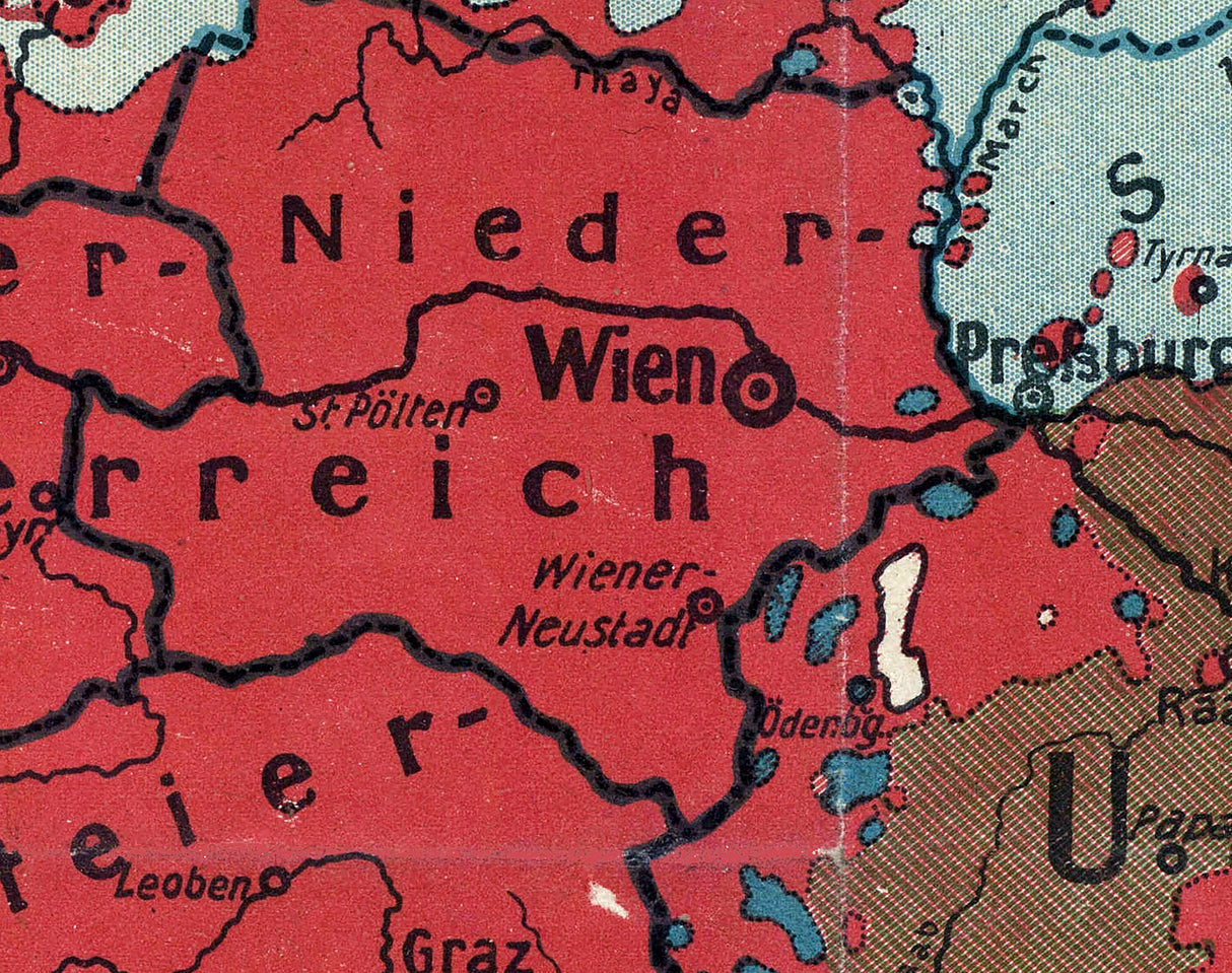 1918 Map of Austria Ethnology