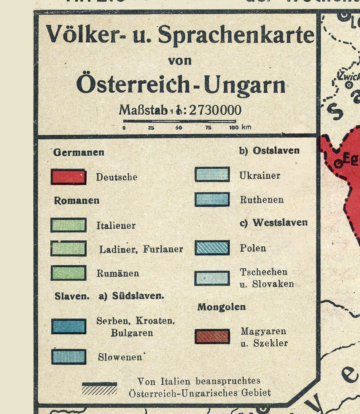 1918 Map of Austria Ethnology