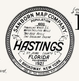 1921 Town Map of Hastings Saint Johns County Florida