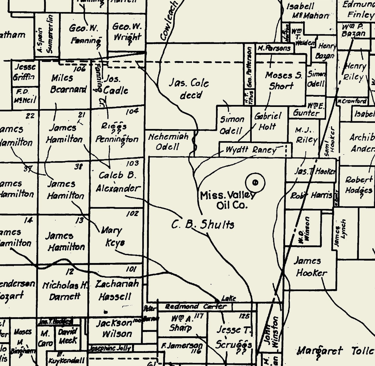 1920 Farm Line Map of Hunt County Texas