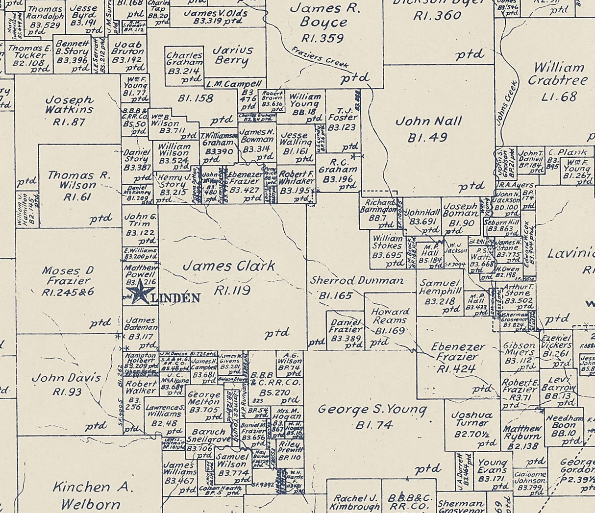 1911 Map of Cass County Texas