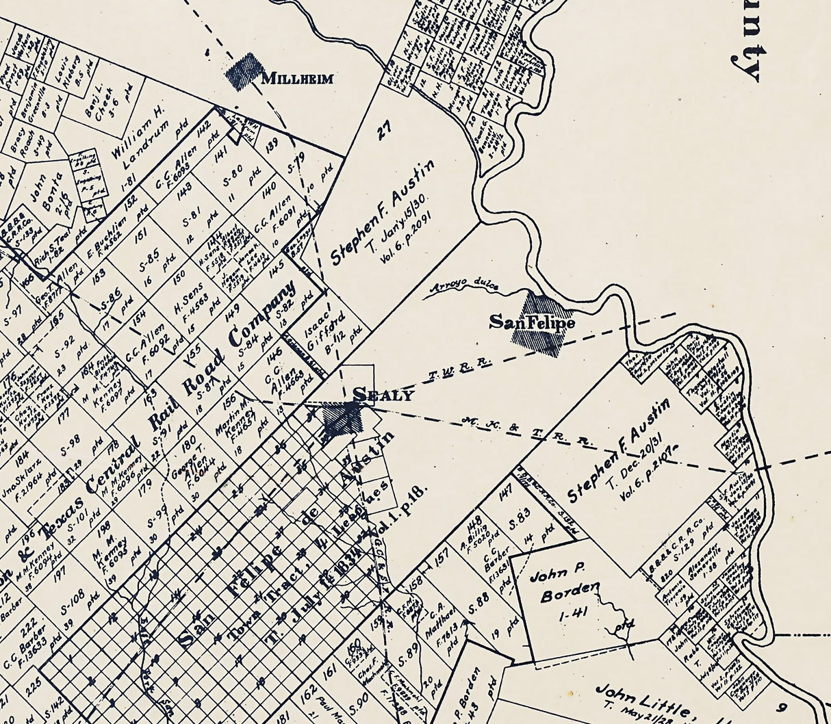 1915 Map of Austin County Texas