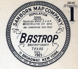 1921 Town Map of Brastrop Texas