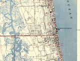 1949 Topo Map of Jacksonville Beach Florida