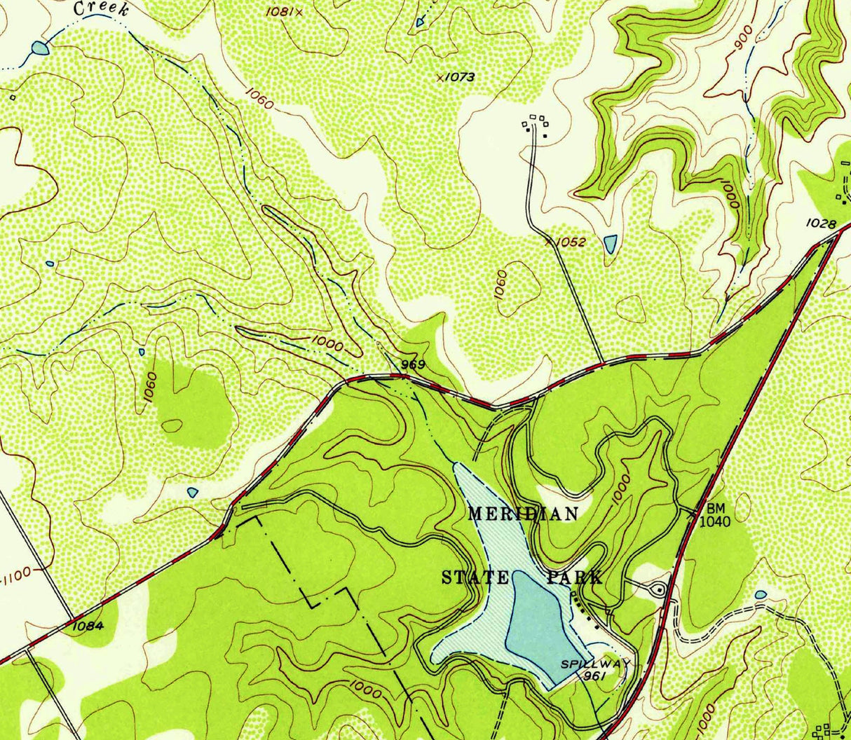 1956 Topo Map of Meridian Texas