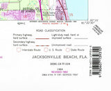 1992 Topo Map of Jacksonville Beach Florida