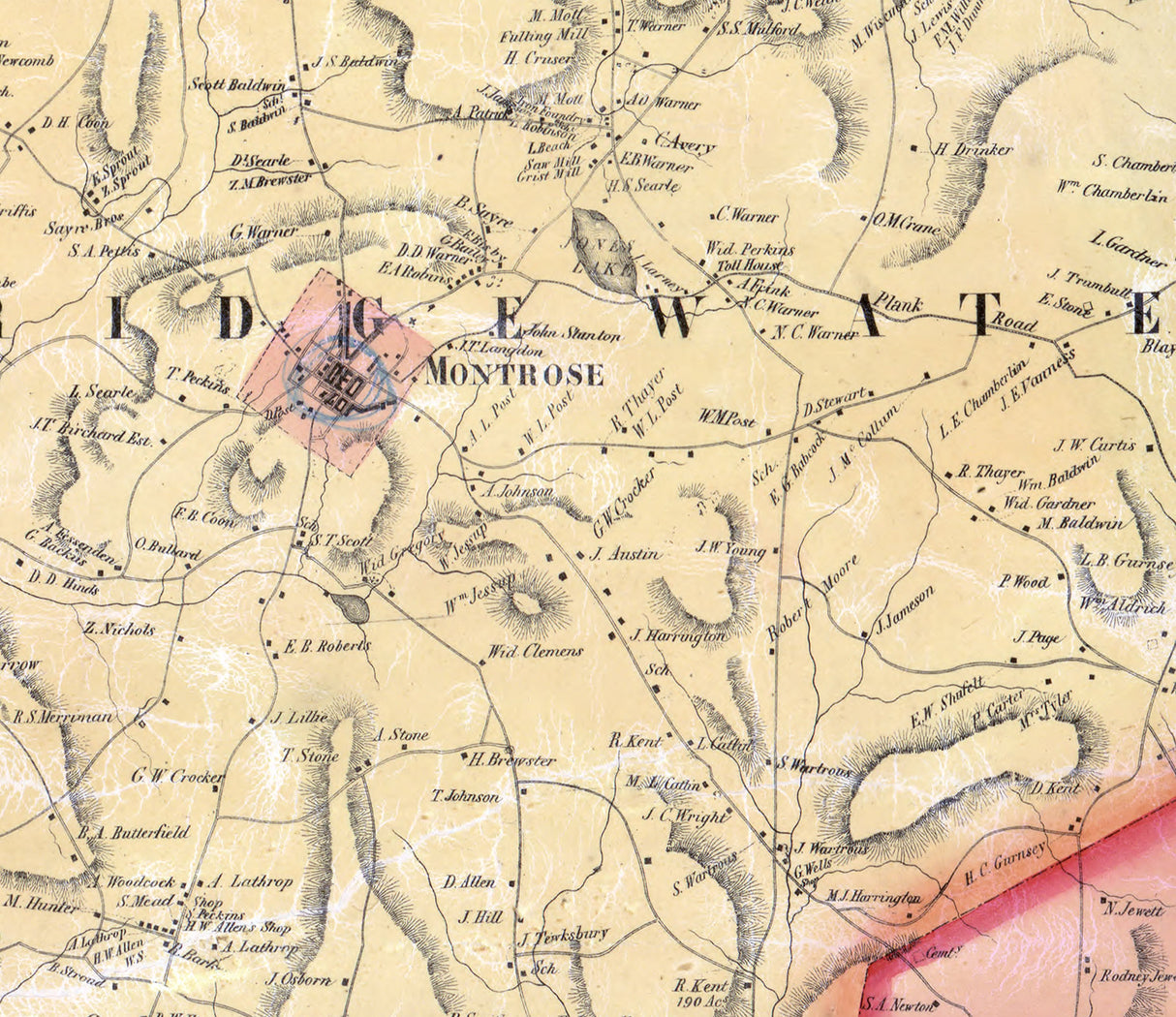 1858 Map of Susquehanna County Pa from actual surveys