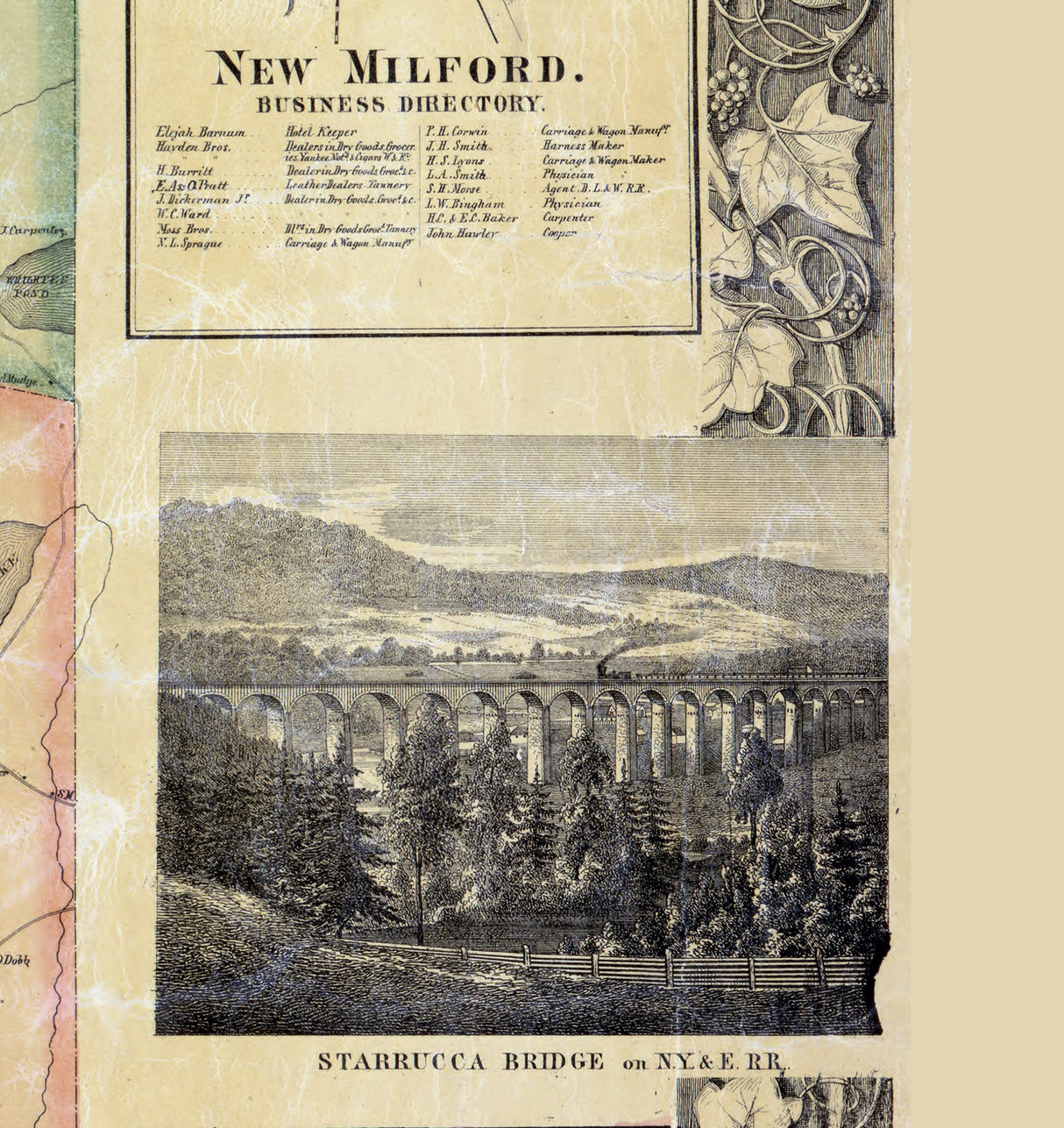 1858 Map of Susquehanna County Pa from actual surveys
