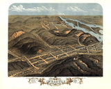 1869 Panoramic Map of McGregor Clayton County Iowa