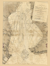 1779 Nautical Chart of the Delaware Bay