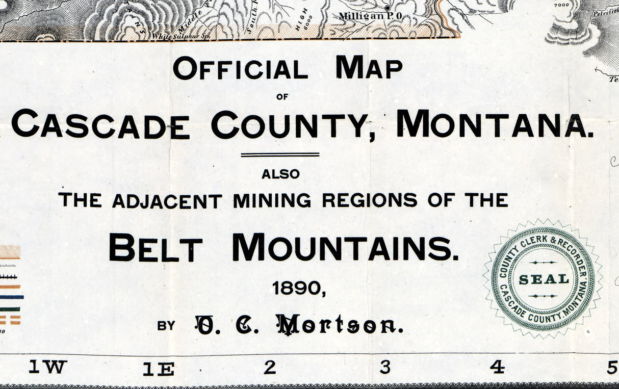 1890 Map of Cascade County Montana