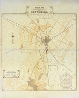 1894 Map of Gettysburg Pennsylvania Battlefield