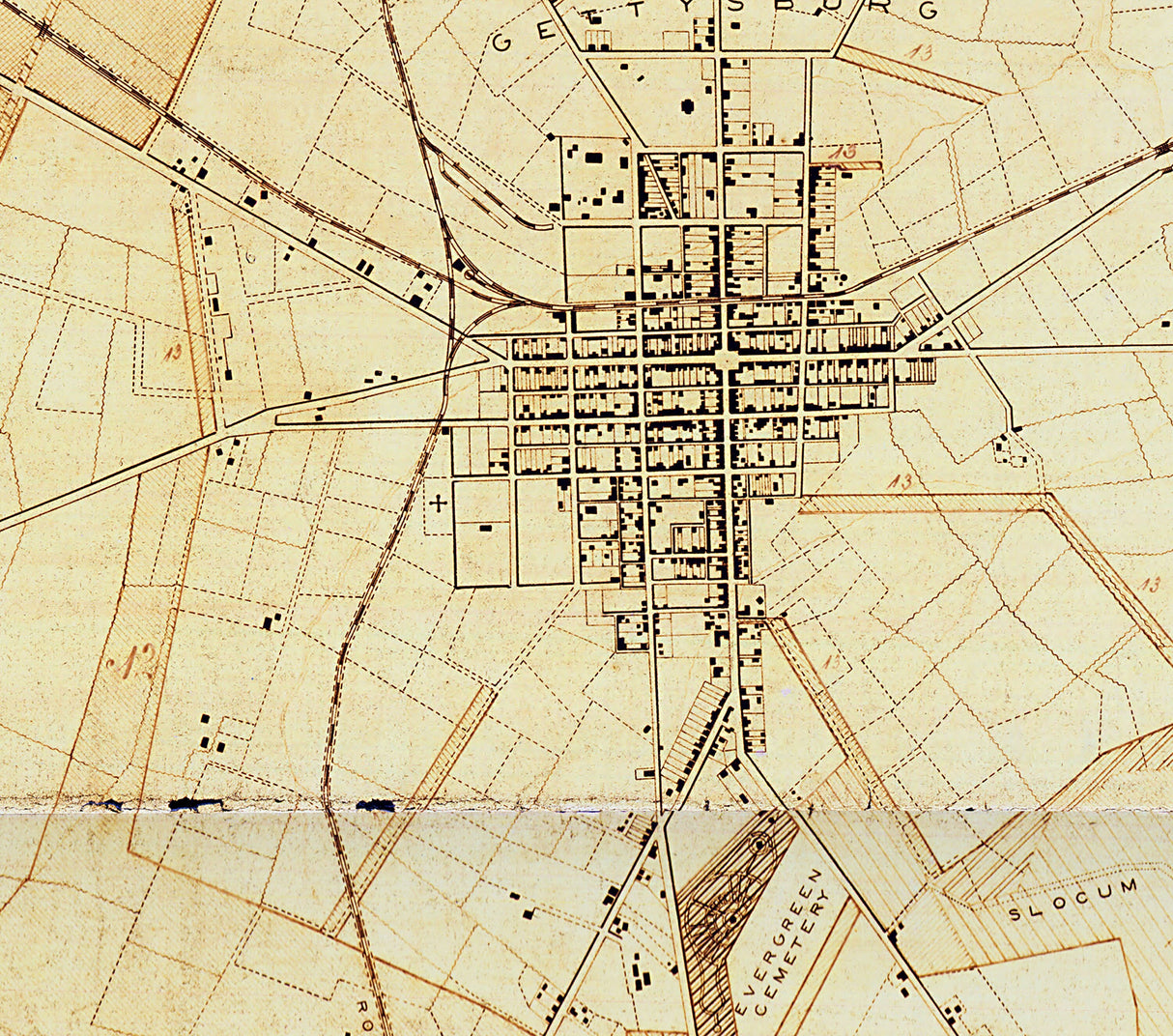 1894 Map of Gettysburg Pennsylvania Battlefield