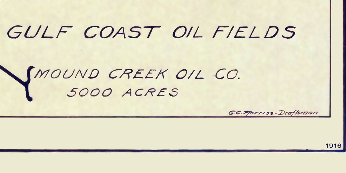 1916 Map of Gulf Coast Oil Fields Texas