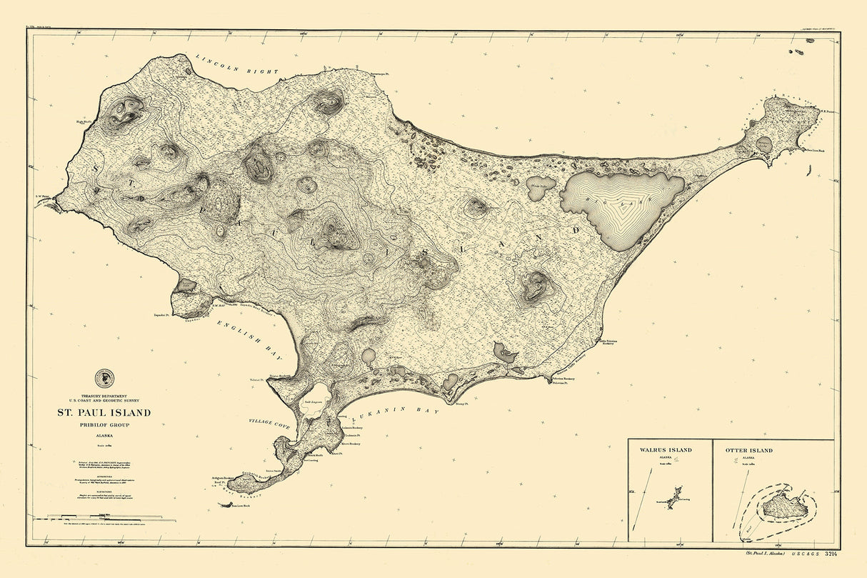 1898 Map of Saint Paul Island Alaska