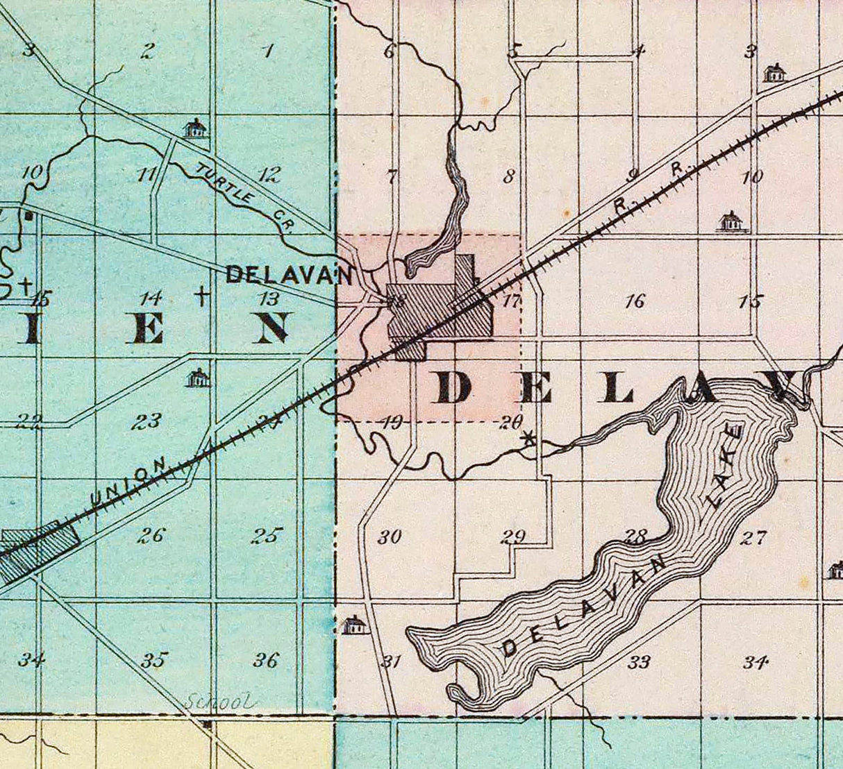 1878 Map of Walworth County Wisconsin
