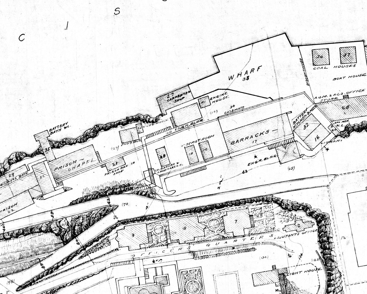 1894 Map of Alcatraz Island California