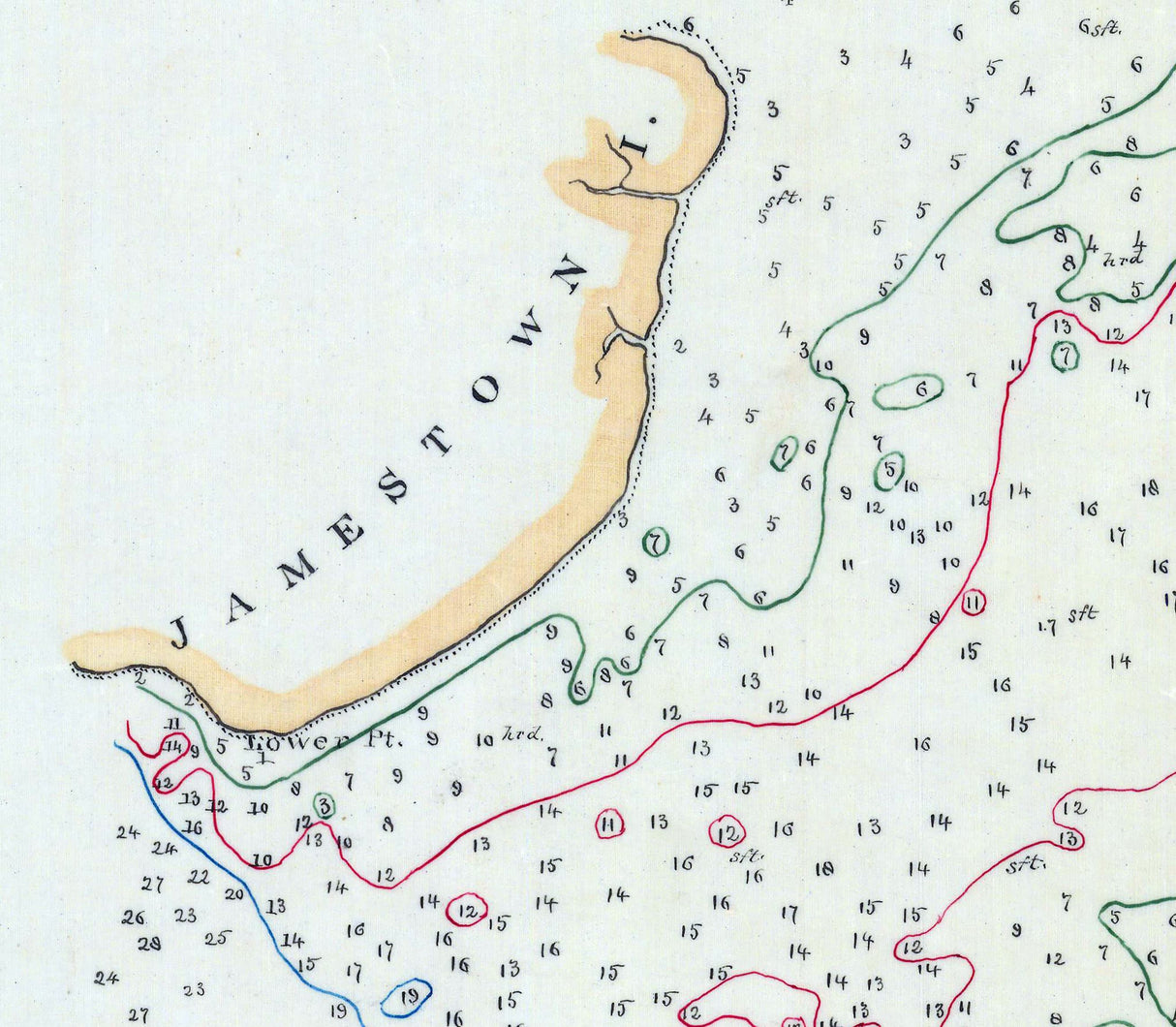 1856 Nautical Chart of Hog Island Bar Virginia