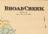 1868 Map of Broad Creek Sussex County Delaware