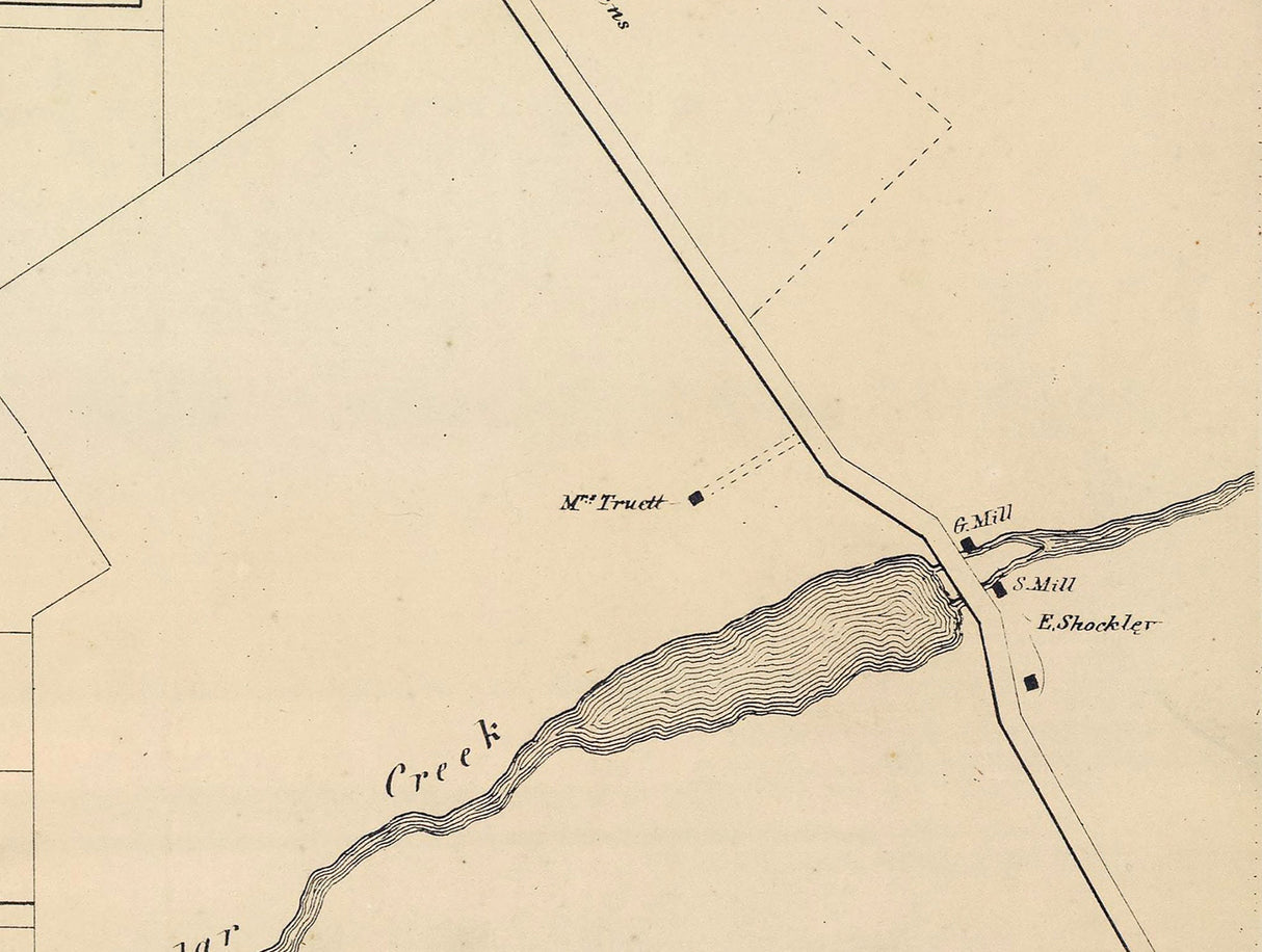 1868 Map of Lincoln Cedar Creek Sussex County Delaware
