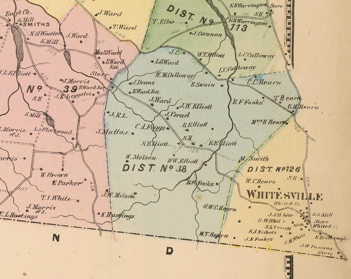 1868 Map of Little Creek Sussex County Delaware