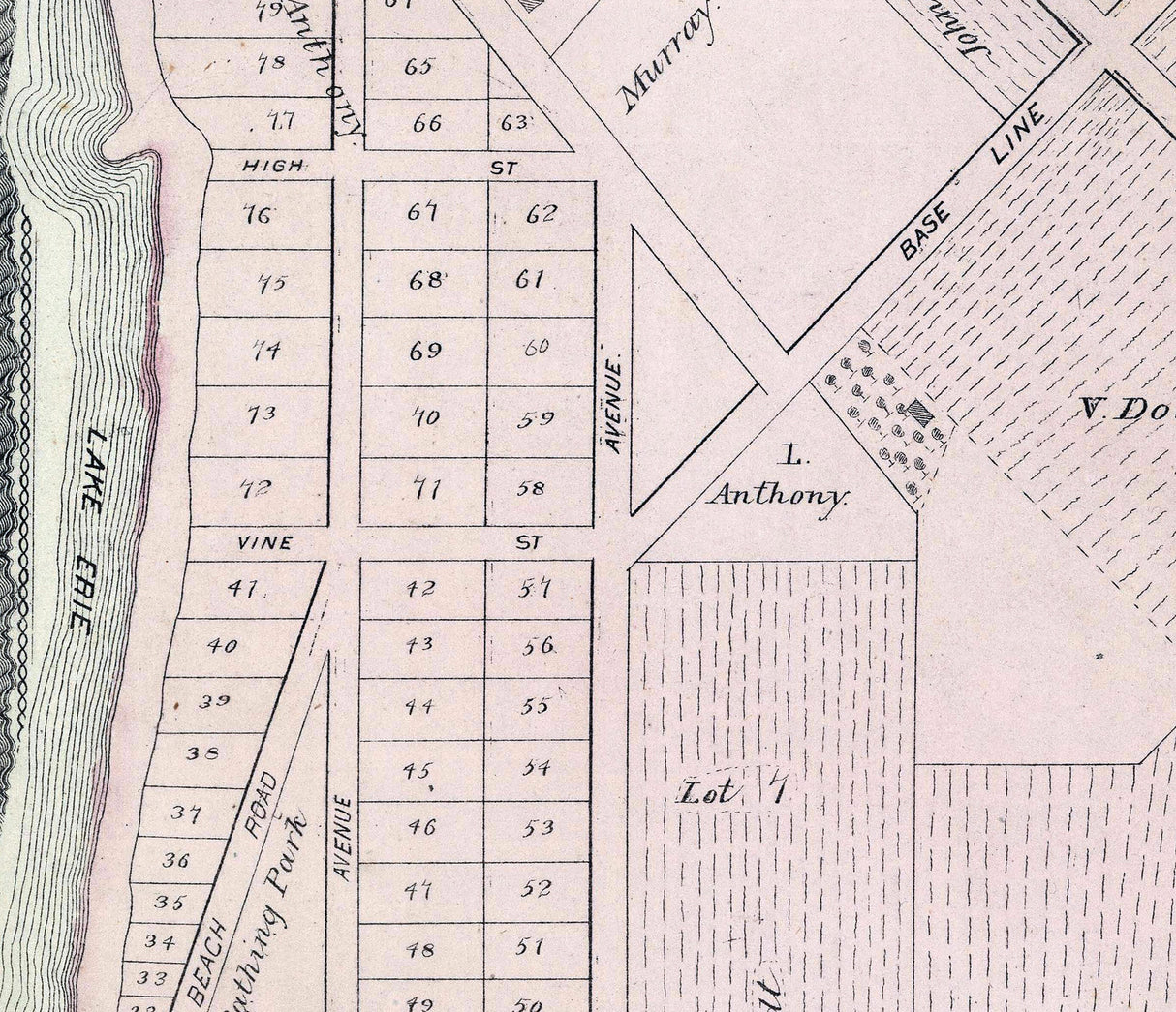1874 Map of Put In Bay Ottawa County Ohio
