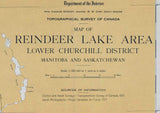 1925 Map of Reindeer Lake Area Manitoba and Saskatchewan Canada