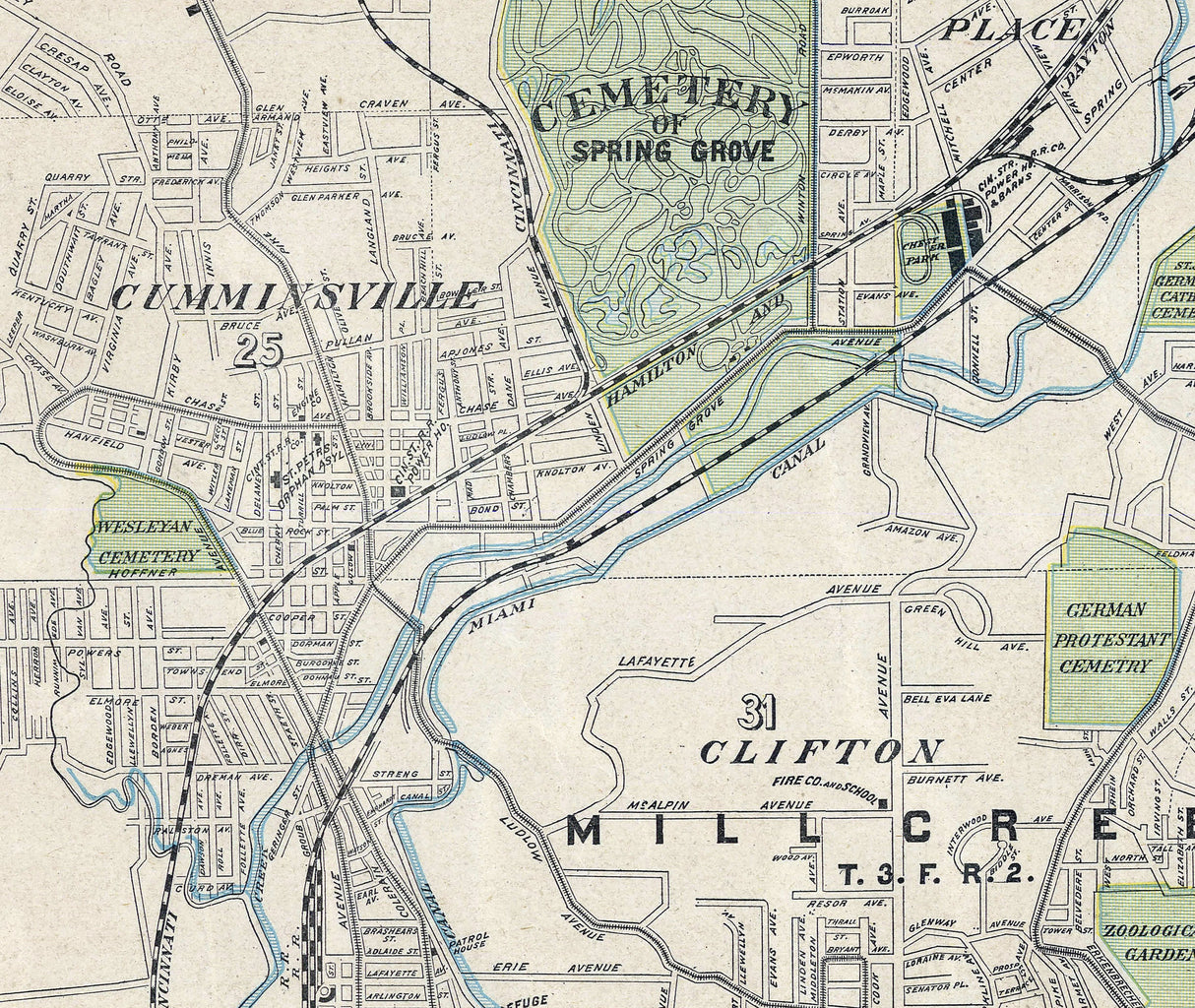 1902 Map of Cincinnati Ohio