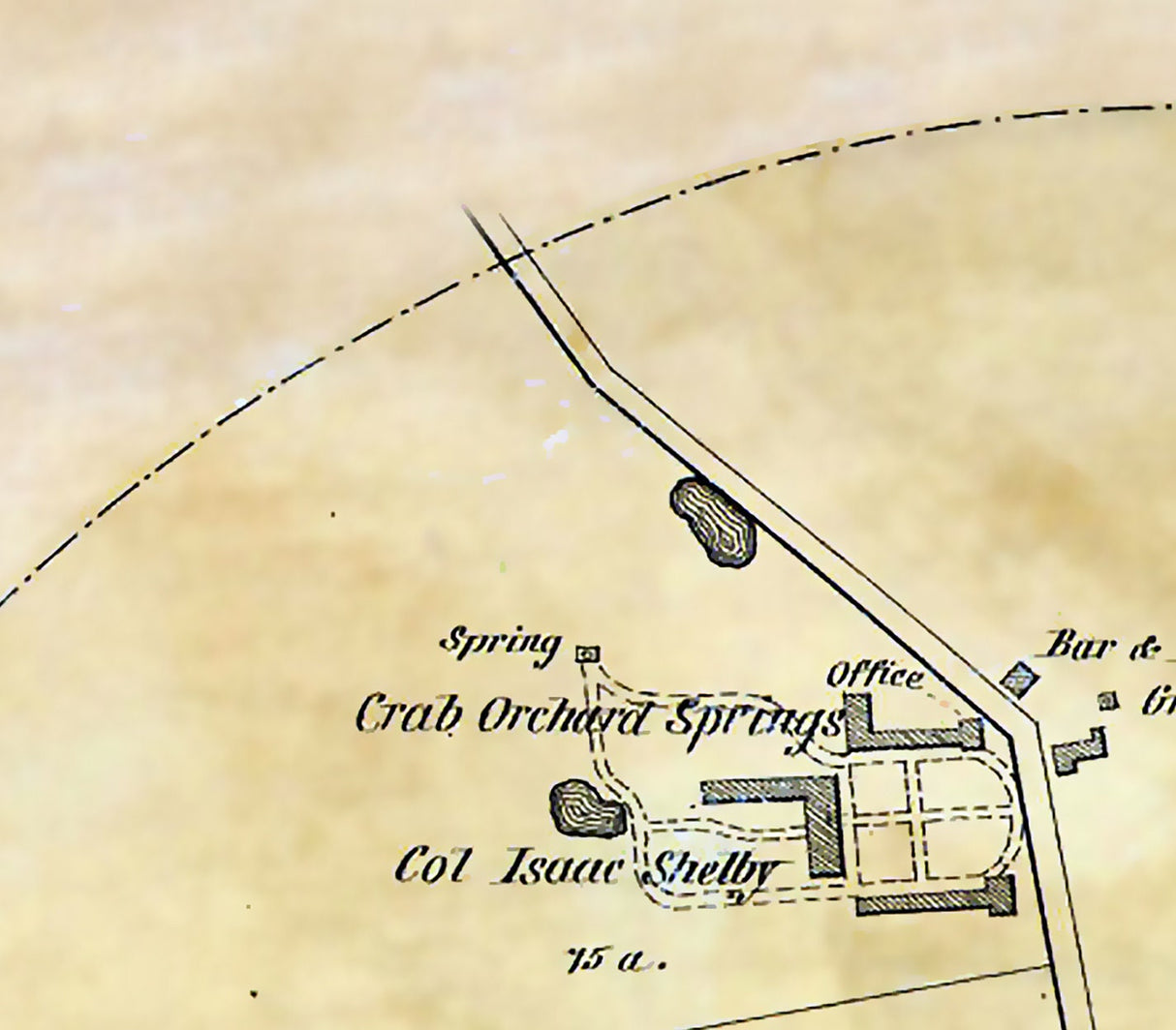 1879 Map of Crab Orchard Lincoln County Kentucky