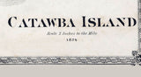 1874 Map of Catawba Island Ottawa County Ohio Lake Erie