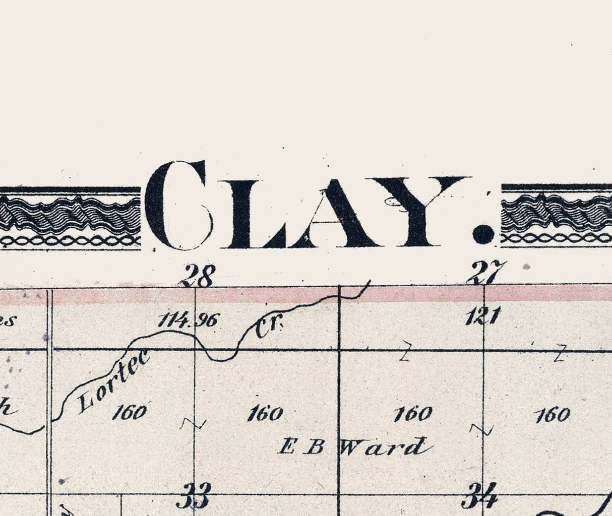 1874 Map of Clay Township Ottawa County Ohio