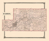 1874 Map of Harris Township Ottawa County Ohio