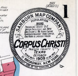 1909 Town Map of Corpus Christi Texas