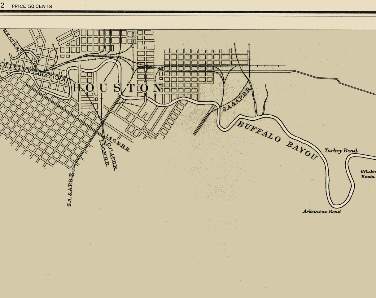 1911 Map of the Houston Texas Ship Channel