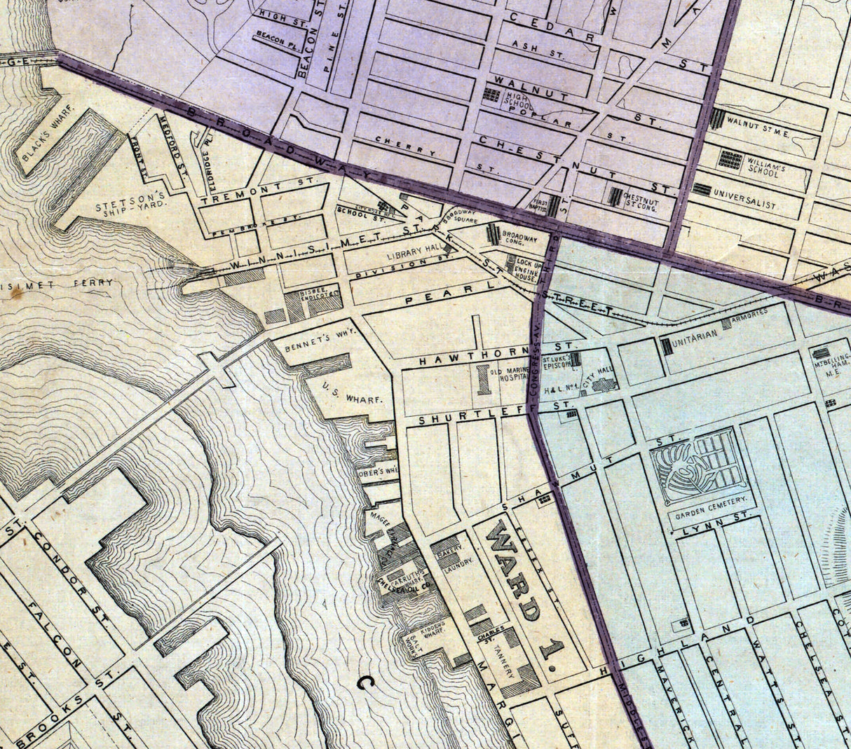1867 Map of Chelsea Massachusetts