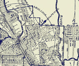 1917 Map of Fort Worth Texas