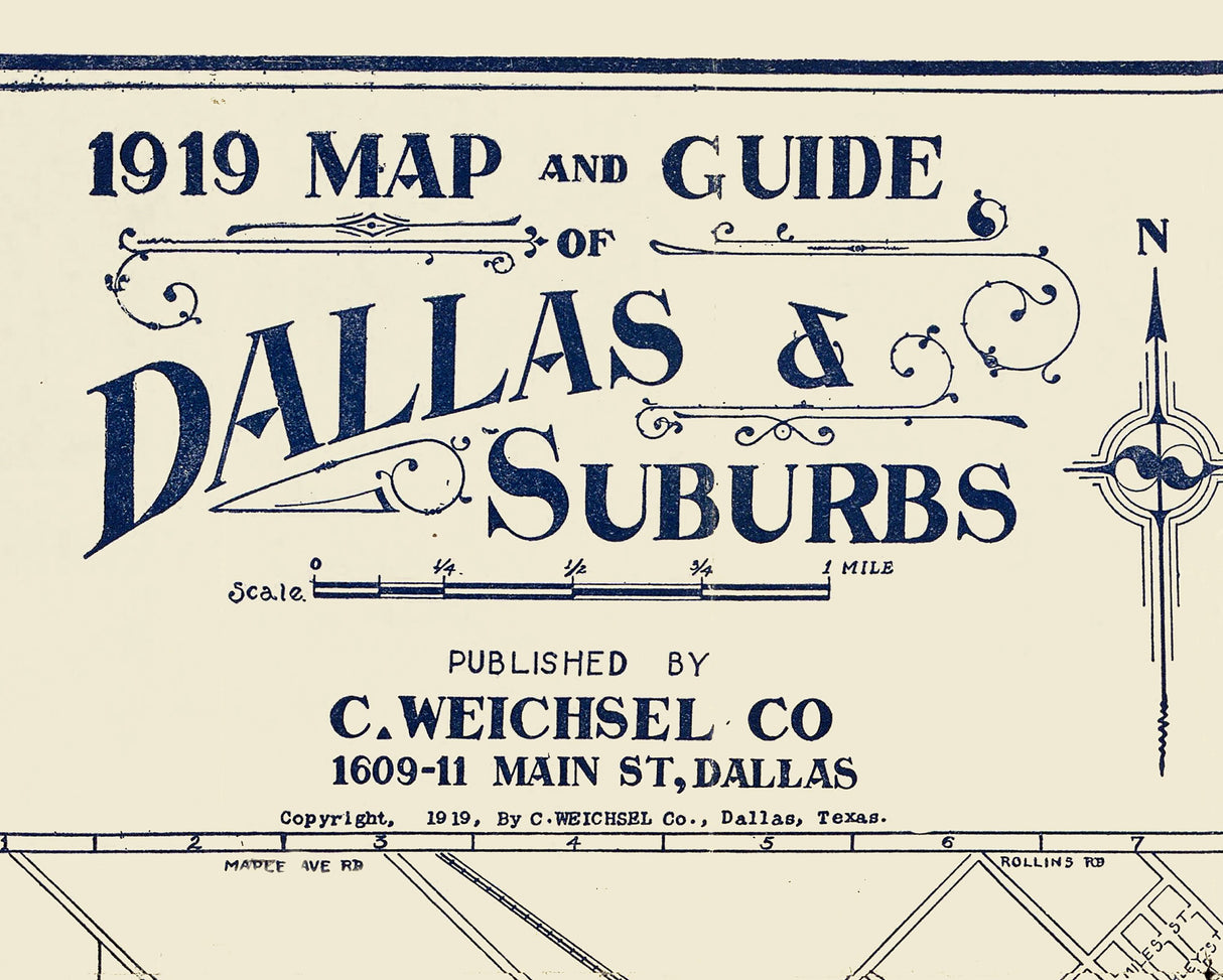 1919 Map of Dallas Texas