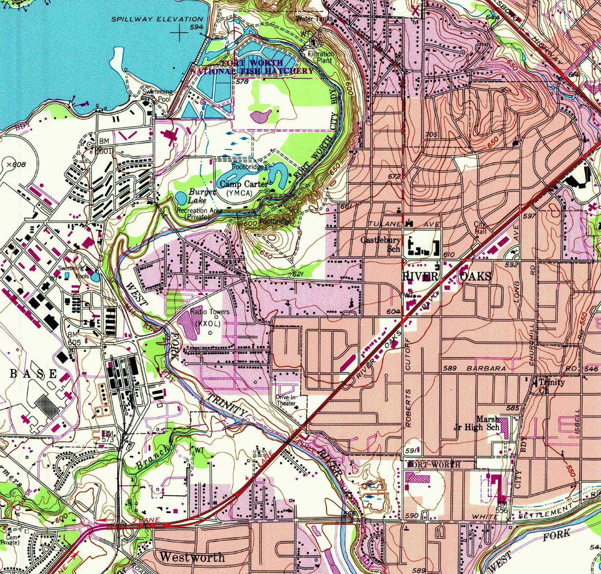 1982 Topo Map of Lake Worth Texas