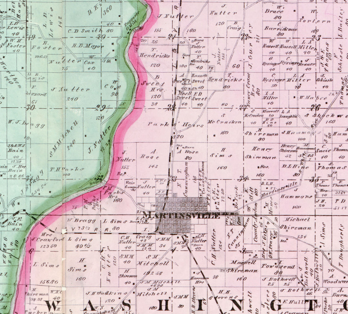 1875 Map of Morgan County Indiana