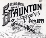 1899 Town Map of Staunton Augusta County Virginia